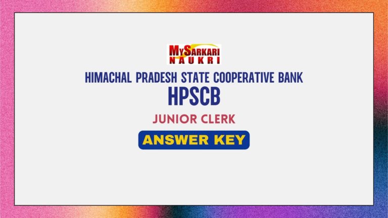 HPSCB Junior Clerk Answer Key