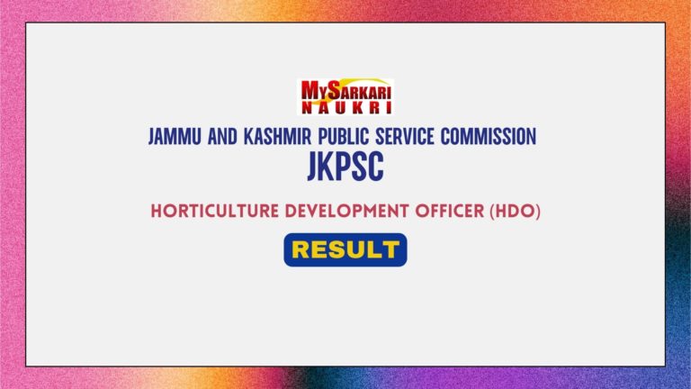 JKPSC HDO Answer Key