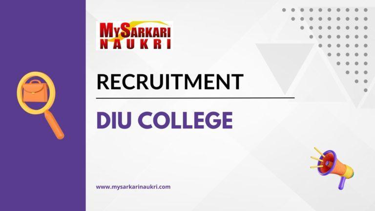 Diu College Recruitment