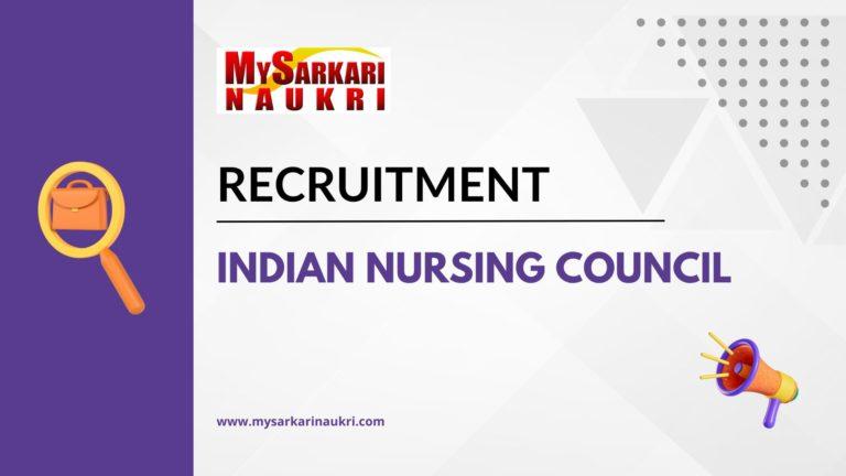 Indian Nursing Council Recruitment