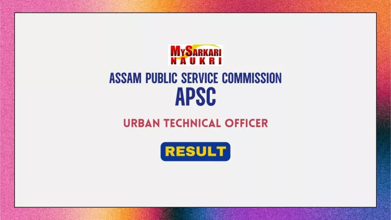 APSC Urban Technical Officer Result