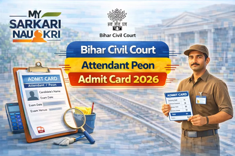 Bihar Civil Court Court Attendant Peon Admit Card 2026