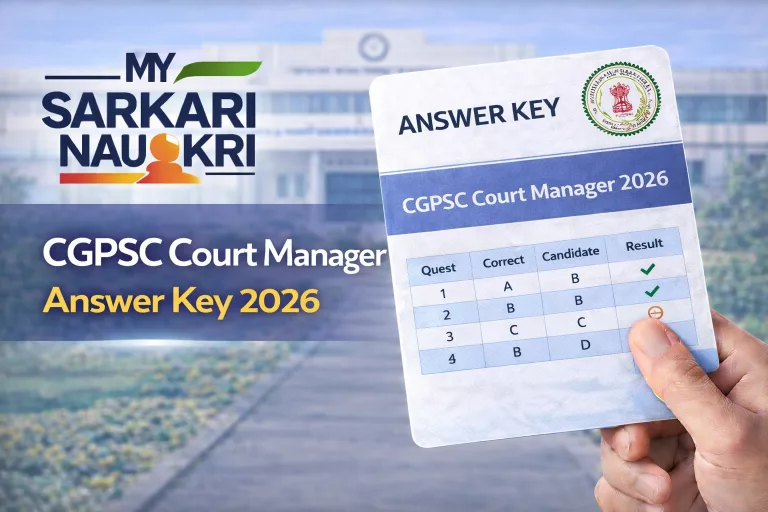CGPSC Court Manager Answer Key 2026