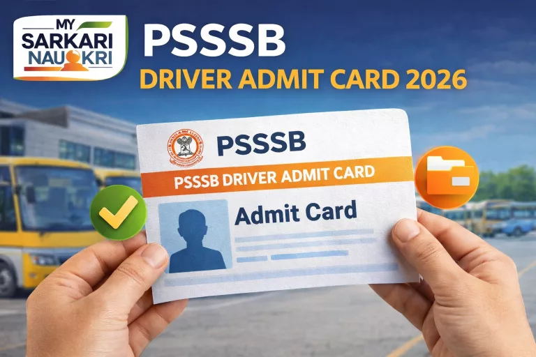 PSSSB Driver Admit Card 2026