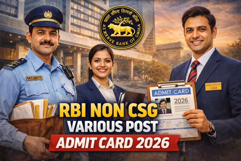RBI Non CSG Various Post Admit Card 2026